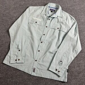 Patagonia Shirt Mens Medium Green Check Long Sleeve Pathfinder Fishing Top